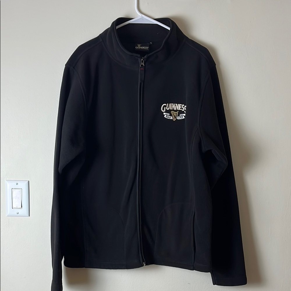 Guinness Official Merchandise Black Fleece Jacket - Size XL